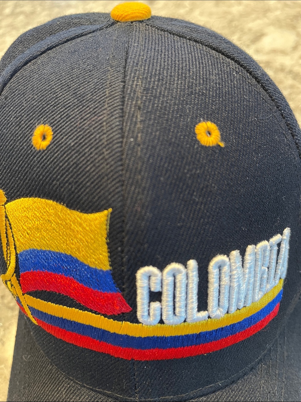 Colombia Embroidered Baseball Cap - Navy
w Red,Yellow Accents One Sz Wool/Acryl - Picture 5 of 5